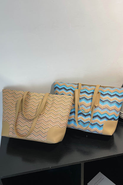 Chevron Straw Tote Bag