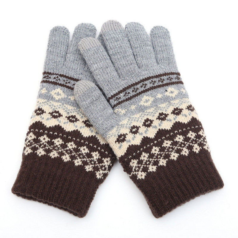 Couple knitted gloves touch screen gloves