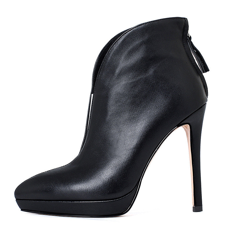 Super High Heel Pointed Toe Stiletto Short Boots Women