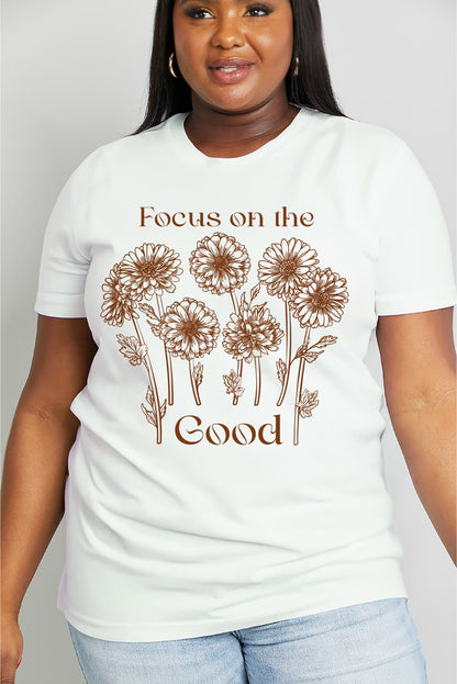 Simply Love Full Size FOCUS ON THE GOOD Graphic Cotton Tee