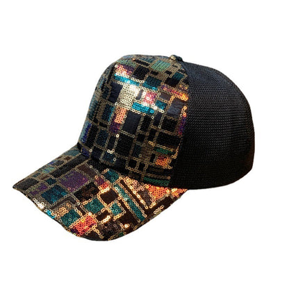 Women's Sequin Breathable Net Cap Ethnic Style Baseball Cap