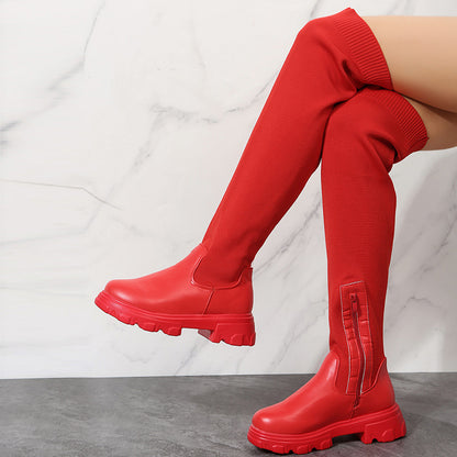 Long Boots Women Winter Shoes Fashion Side Zipper Knee High Boots