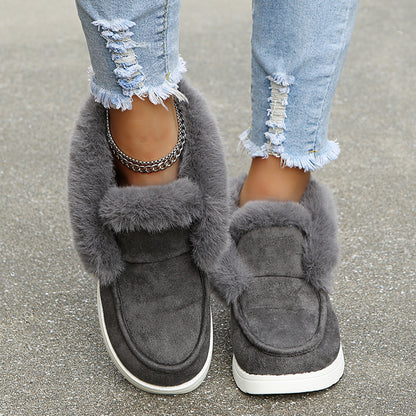 Snow Boots Warm Winter Shoes Plush Fur Ankle Boots Women