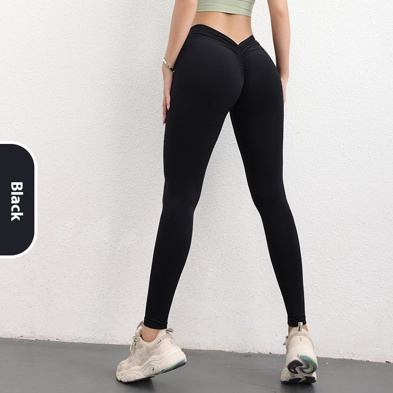 Fashion V-shaped Yoga Pants Ins High Waist Trousers Hip Lifting Sports Fitness Pants Womens Clothing