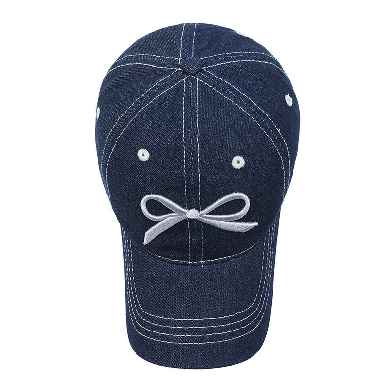 Bowknot Peaked Cap Female Cowboy Sun Protection Baseball Cap