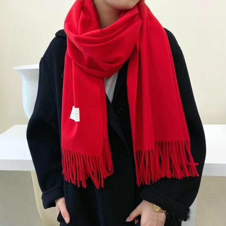 New Style Tassel Imitation Cashmere Scarf Padded Shawl Women