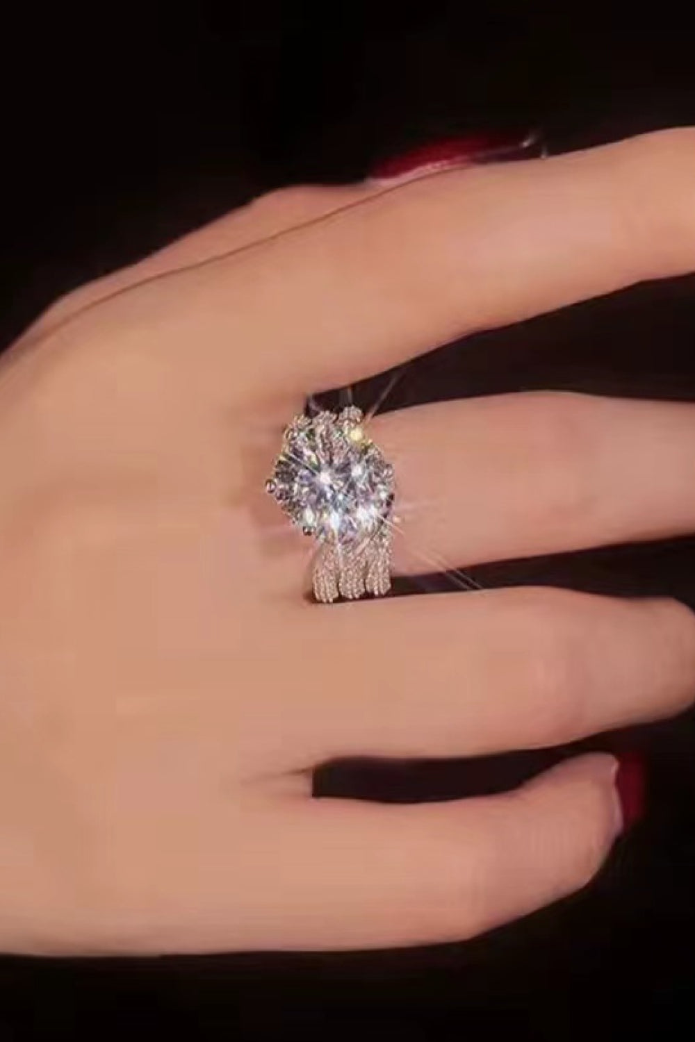 Geliefde 3 karaat Moissanite drielaag ring