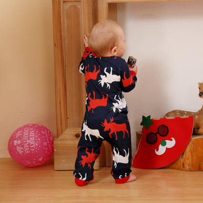 Baby Rendier Print Ronde Nek Jumpsuit