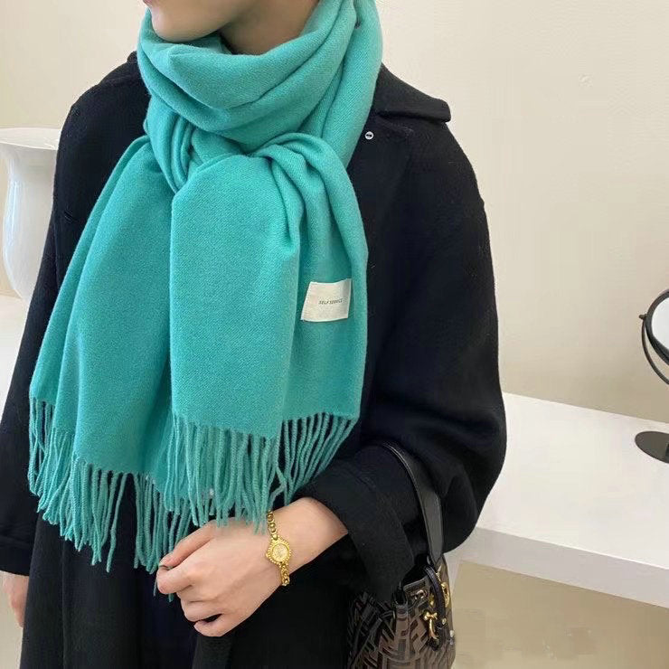 New Style Tassel Imitation Cashmere Scarf Padded Shawl Women