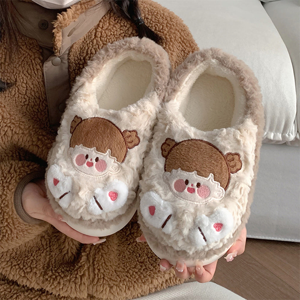 Lovers Cute Cartoon Cotton Slippers Men And Women